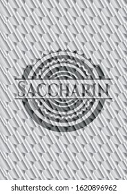 Saccharin silver shiny badge. Scales pattern. Vector Illustration. Detailed.