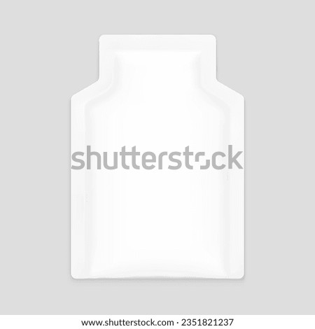 Sachet bag mockup. Vector illustration. Flat lay view. Can be use for template your design, presentation, promo, ad. EPS10.	