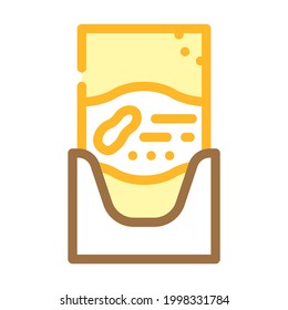 sachet bag with peanut butter color icon vector. sachet bag with peanut butter sign. isolated symbol illustration