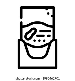 sachet bag with peanut butter line icon vector. sachet bag with peanut butter sign. isolated contour symbol black illustration