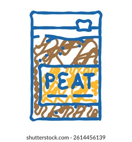 sachet bag peat doodle icon sketch vector. sachet bag peat sign. isolated symbol illustration