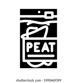 sachet bag peat glyph icon vector. sachet bag peat sign. isolated contour symbol black illustration