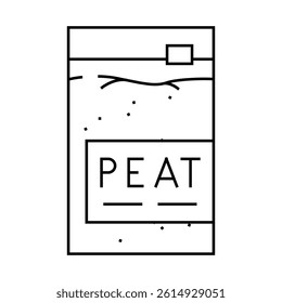 sachet bag peat line icon vector. sachet bag peat sign. isolated contour symbol black illustration