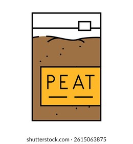 sachet bag peat line icon vector. sachet bag peat sign. isolated symbol illustration