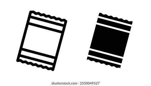 Sachet Icon set in black filled and line.
