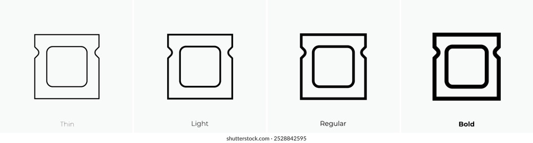 sachet icon. Thin, Light Regular And Bold style design isolated on white background