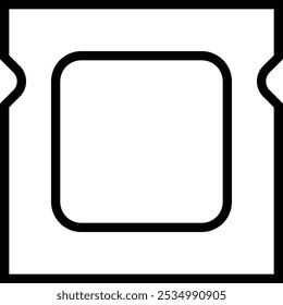 Beutelsymbol. Dünnes lineares Design einzeln auf weißem Hintergrund