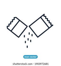 Sachet icons. sugar powder packet icon. Packet soluble powder symbol Vector illustration