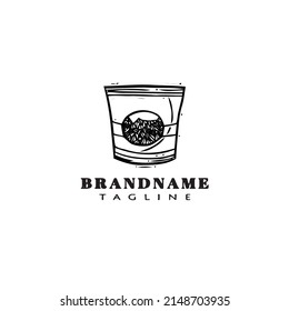 icono de caricatura del logotipo de sachet plantilla ilustración aislada negra moderna