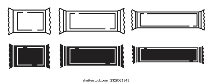 Sachet package icon set. sample pouch sign. sauce plastic sachet vector symbol.