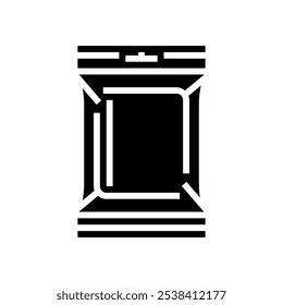 sachet plastic package glyph icon vector. sachet plastic package sign. isolated symbol illustration