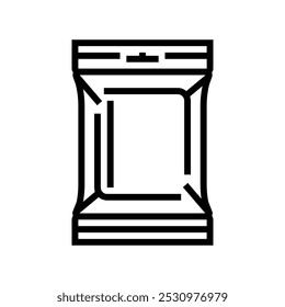 sachet plastic package line icon vector. sachet plastic package sign. isolated contour symbol black illustration