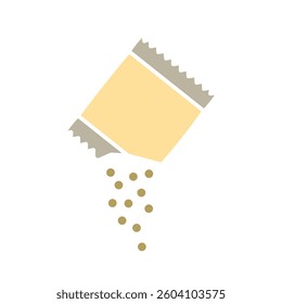 sachet powder packaging icon, simple flat style, illustration, logo sign symbol pictogram template, for ui or ux isolated on white for mobile app, editable