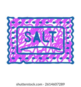 sachet salt doodle icon sketch vector. sachet salt sign. isolated symbol illustration