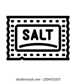 vector de icono de la línea salina del sobre. señal de sal de sobre. símbolo de contorno aislado ilustración negra