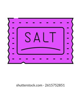 sachet salt line icon vector. sachet salt sign. isolated symbol illustration