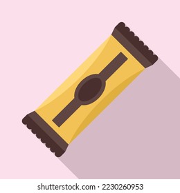 Sachet snack bar icon flat vector. Protein energy. Granola food