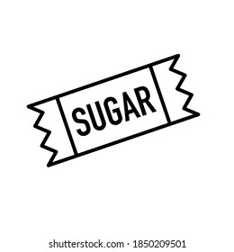 Sachet Stick Open pouring out Granulated Product Sugar icon. Vector