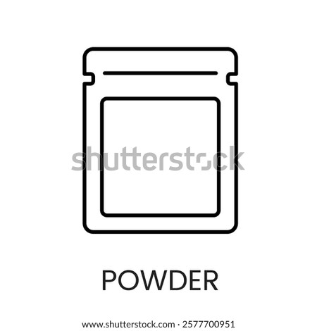 A sachet style powder package icon in vector, representing powdered drugs or supplements, with an editable stroke.