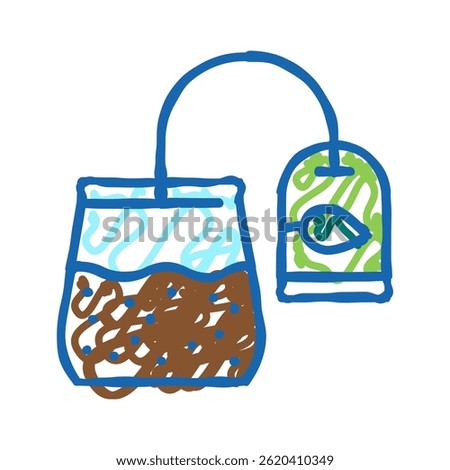 sachet tea doodle icon sketch vector. sachet tea sign. isolated symbol illustration