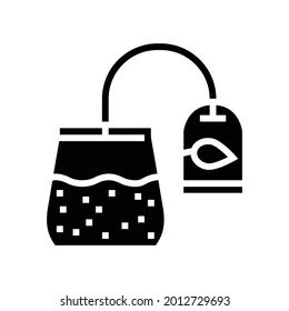 sachet tea glyph icon vector. sachet tea sign. isolated contour symbol black illustration