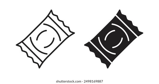 Sachet vector icon set in black color.