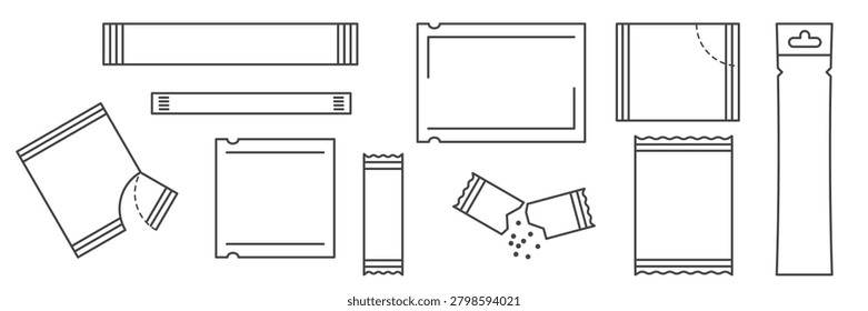 Sachets packet illustration set