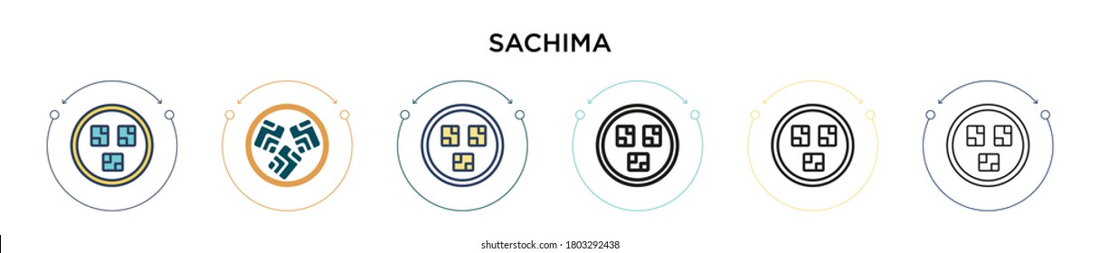 Sachima icon in filled, thin line, outline and stroke style. Vector illustration of two colored and black sachima vector icons designs can be used for mobile, ui, web