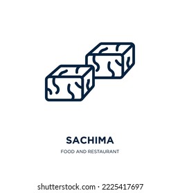 sachima icon from food and restaurant collection. Thin linear sachima, sui, simple outline icon isolated on white background. Line vector sachima sign, symbol for web and mobile