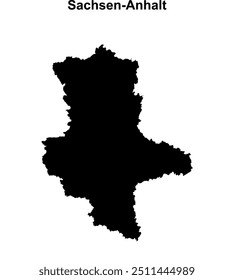 Sachsen-Anhalt state blank outline map