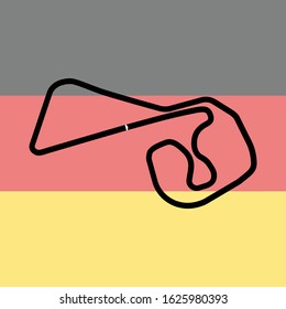 Sachsenring Circuit Germany Track Vector