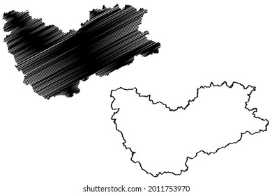 Sachsische Schweiz-Osterzgebirge district (Federal Republic of Germany, rural district, Free State of Saxony) map vector illustration, scribble sketch Saxon Switzerland-Eastern Ore Mountains map