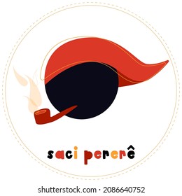 Saci Pererê, Character Of Brazilian Folklore. Culture Of Brazil. Legend, Mythology, Children's Story. Vector Illustration On White Background.