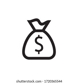 Sack, Bag Dollar, Save Money Icon Vector Illustration