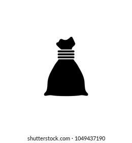 Sack. Bag. Flat Vector Icon. Simple black symbol on white background