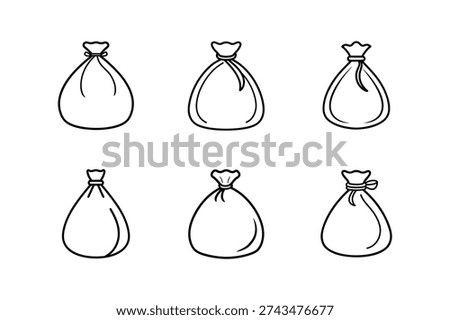 sack bag icon line art vector outline illustration isolated