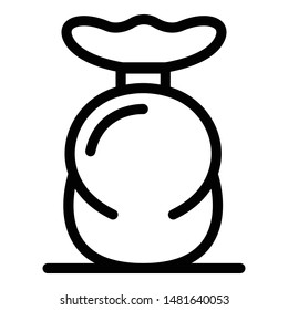 Sack bag icon. Outline sack bag vector icon for web design isolated on white background