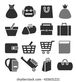 sack, bag icon set