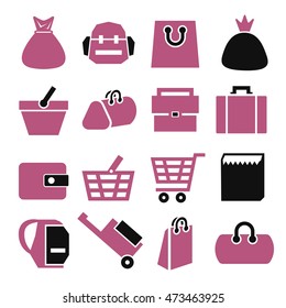 sack, bag icon set