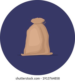 Sack bag, illustration, vector on a white background.