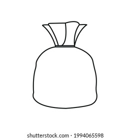 Sack bag line icon vector symbol sign