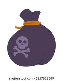 Sack Bag With Pirate Symbol Vector Illustration