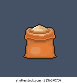 Sack Of Brown Sugar In Pixel Style