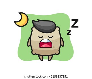 sack character illustration sleeping at night , cute style design for t shirt, sticker, logo element
