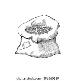Sack with Coffee Beans Illustration
