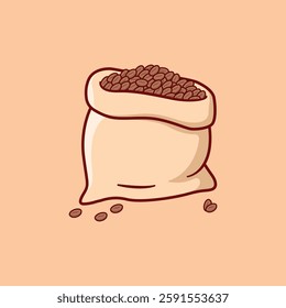 A Sack of Coffee Vector Cartoon Illustration