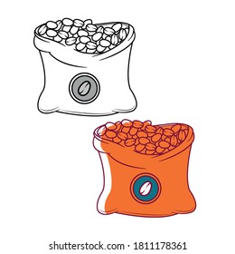 a sack of coffee vector image. Vector Image for Icon, Sticker and Illustration