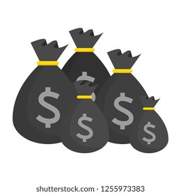 sack with coins dollars