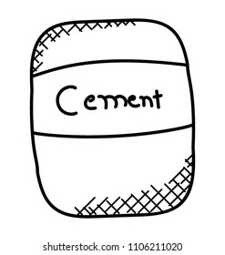 A sack with construction material, cement  
