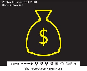 sack, currency, icon, vector illustration eps10